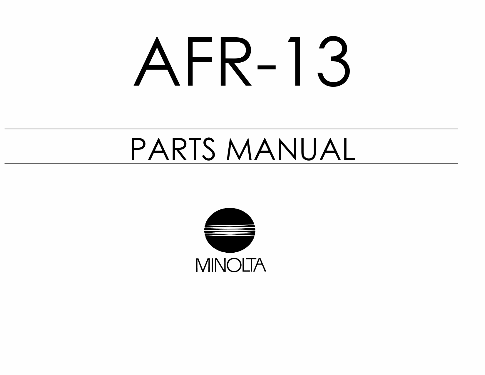 Konica-Minolta Options AFR-13 Parts Manual-1